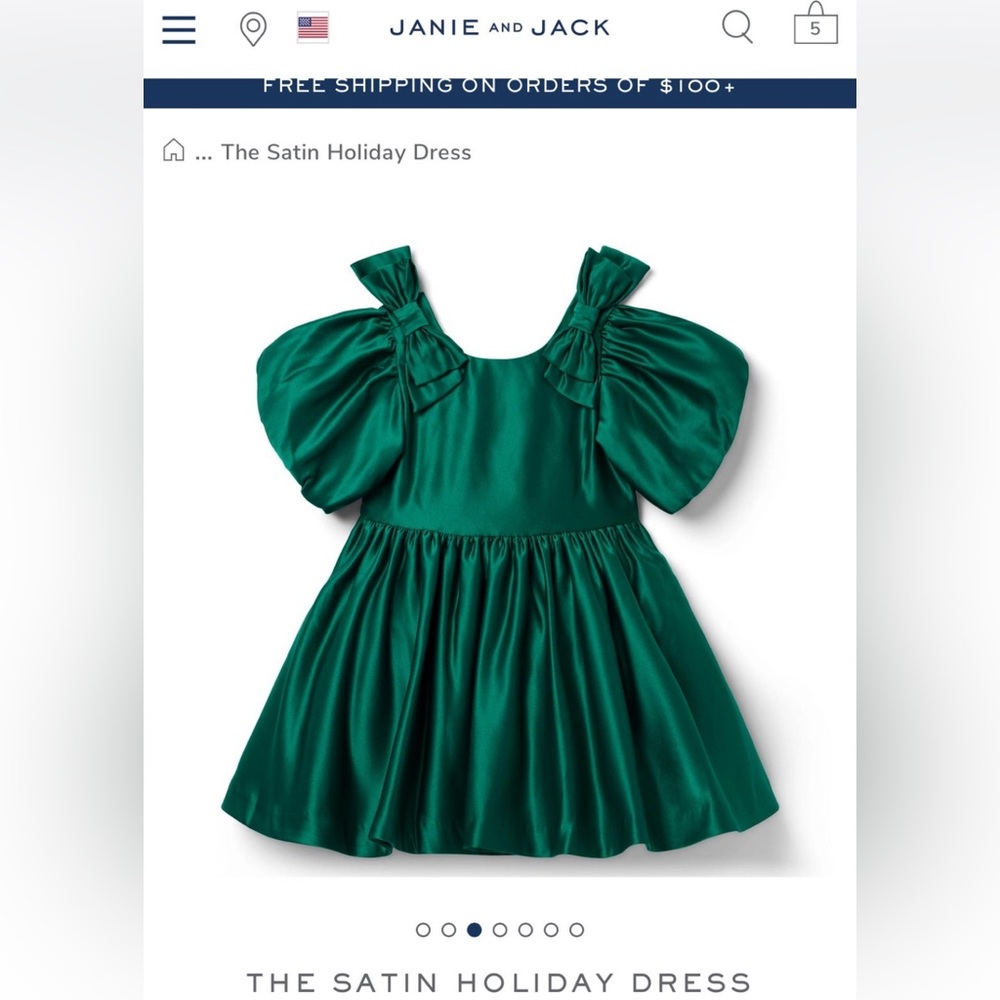 Janie and jack satin holiday dress